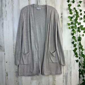 Barefoot Dreams Size L Cozy Chic Ultra Lite Santa Monica Cardigan Taupe Soft